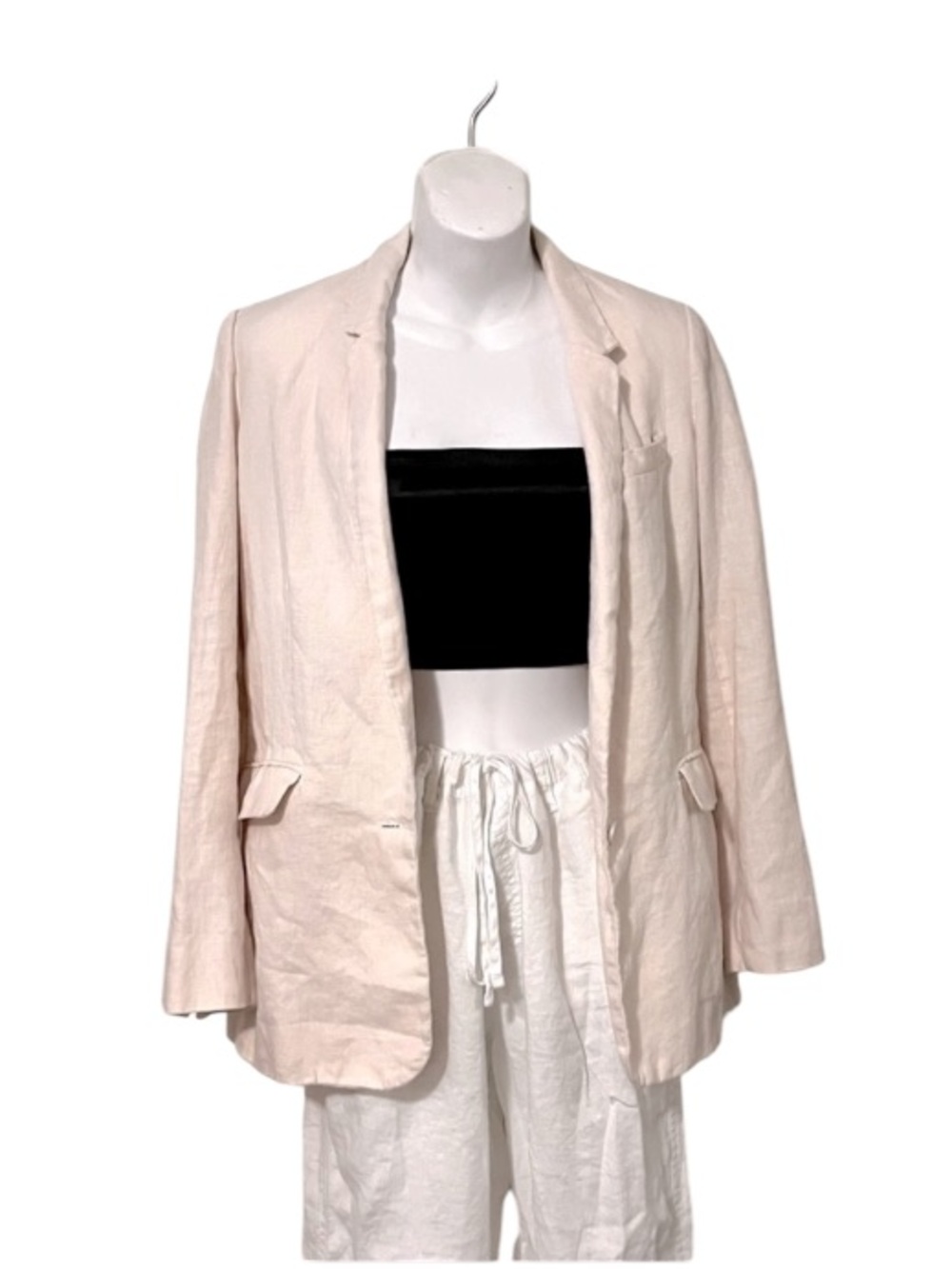 Joie Womens Light Baby Powder Pink Champagne One Button Linen Blazer Jacket Sz 0